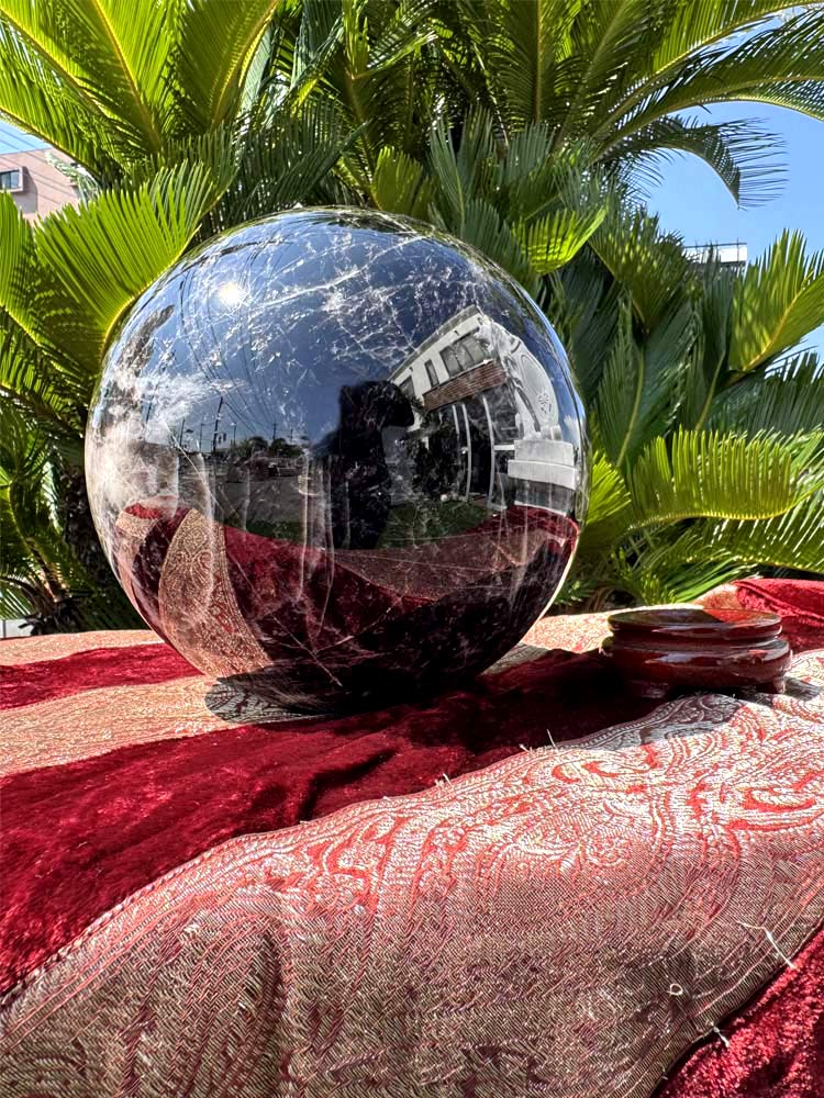 楽天市場】希少 超特大 黒水晶 モリオン 丸玉 球体 珠 直径約19cm 約