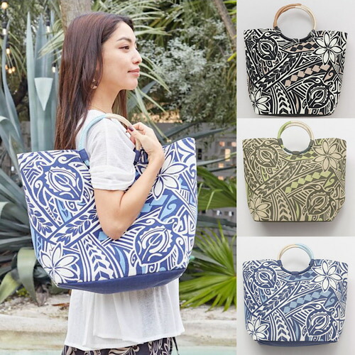 楽天市場】○o。新作 ハワイアン トライバル トートバッグ BIG バッグ