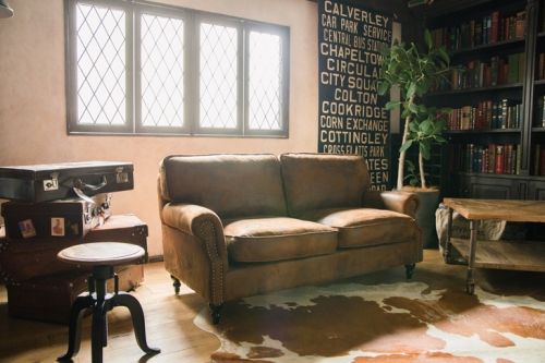 ブリックス 2.5人掛けソファ コンパクトソファ ブラウン バックスキン