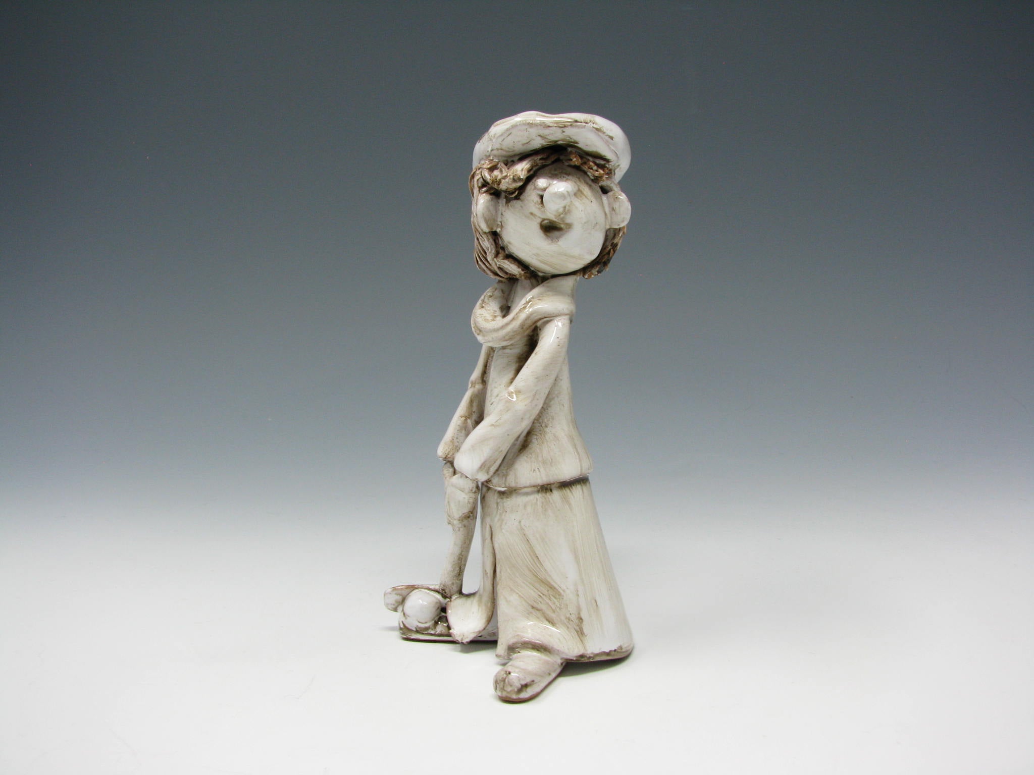 Vintage Dino Bencini Italian Pottery Figurine of Young Golfer