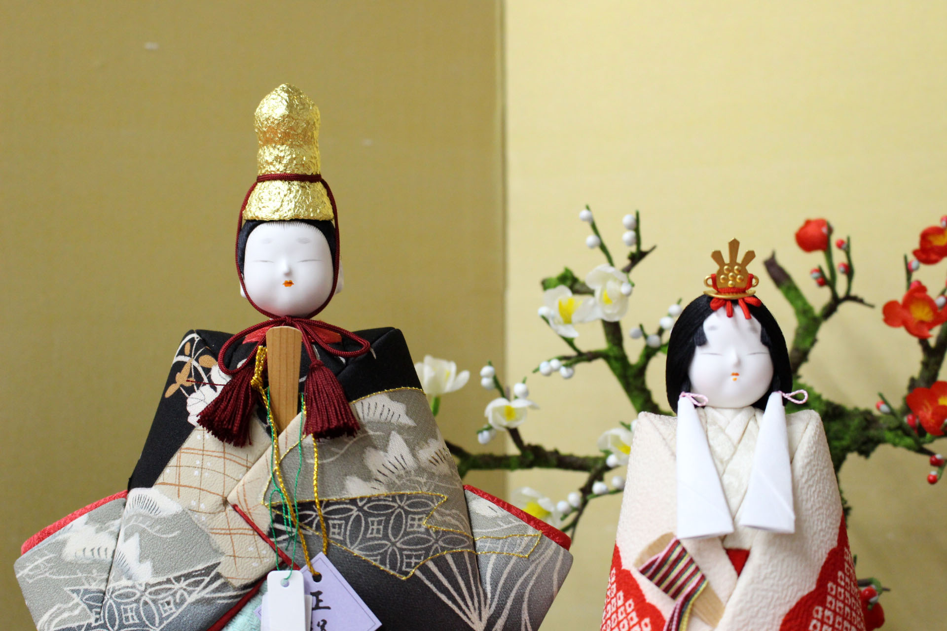 鈴木賢一 寿々喜雛 祥 時代裂 黒菊刺繍 秋草かのこ柄 一式 [D3-4172