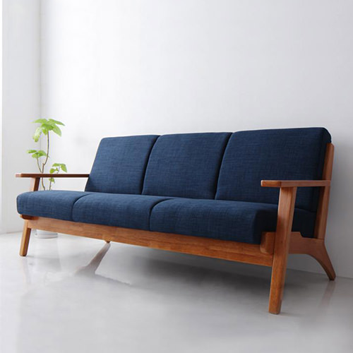 上質の逸品 北欧モダンデザイン木肘ソファダイニング 3人掛けソファの