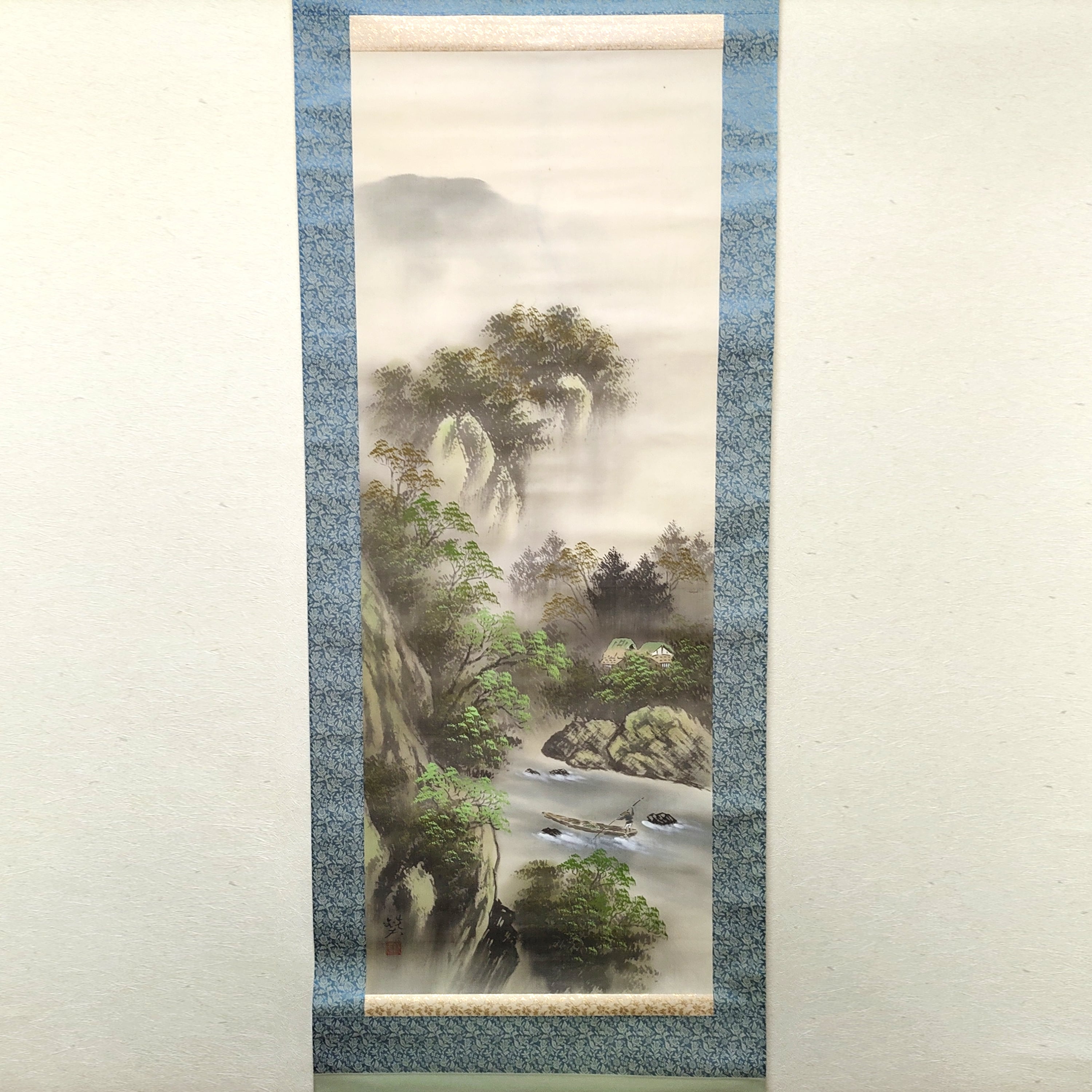 山岡鉄夫・山水画・掛軸・No.230426-09・梱包サイズ80 | リサイクル