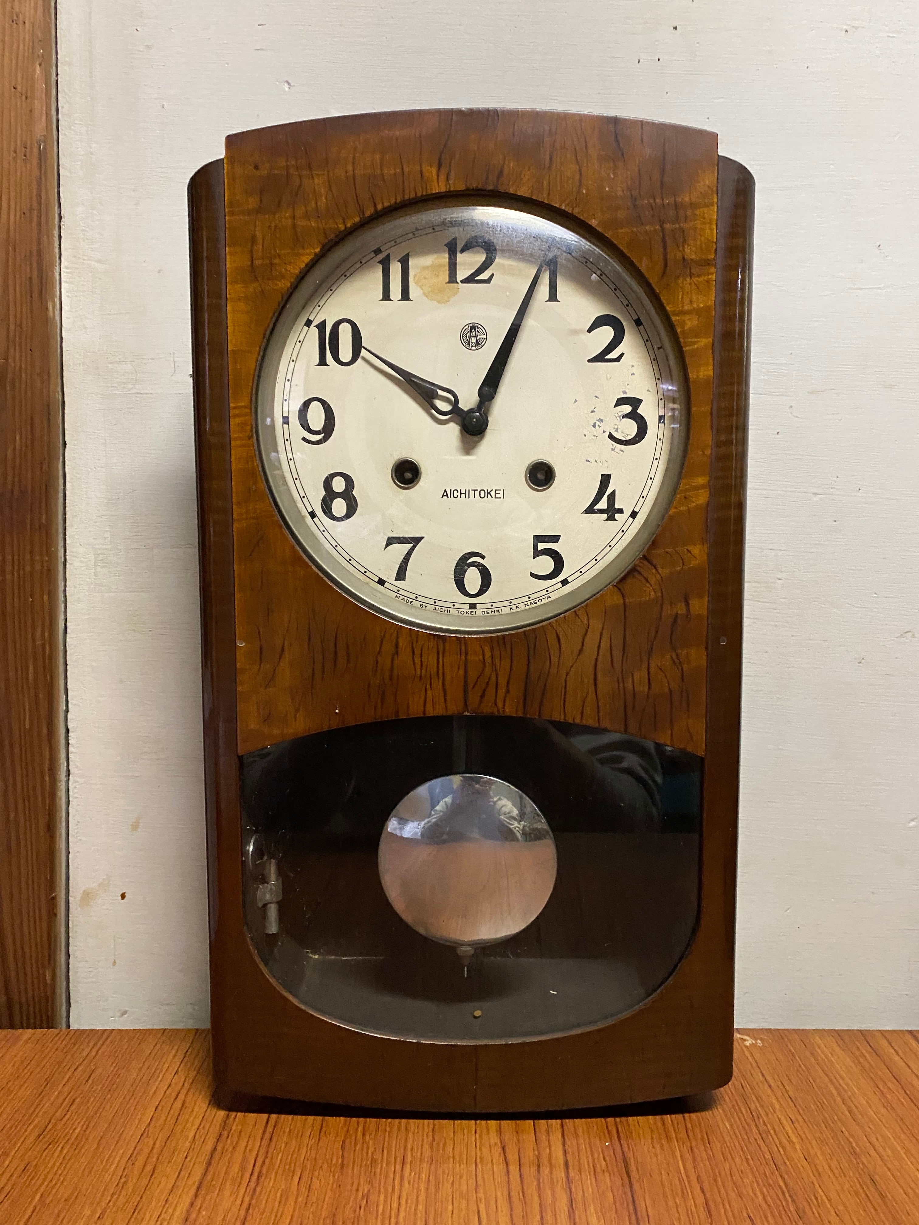 愛知時計 柱時計 振り子時計 ゼンマイ 時計 レトロ 昭和 アンティーク