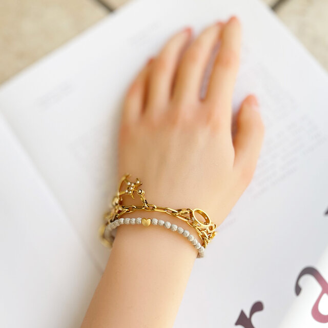 北投石 細身 天然石 ブレスレット Olivia c705 | iichi 日々の暮らしを