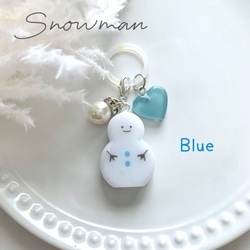 snowman＊アンブレラマーカー チャーム BLUE キーホルダー miasnow..y