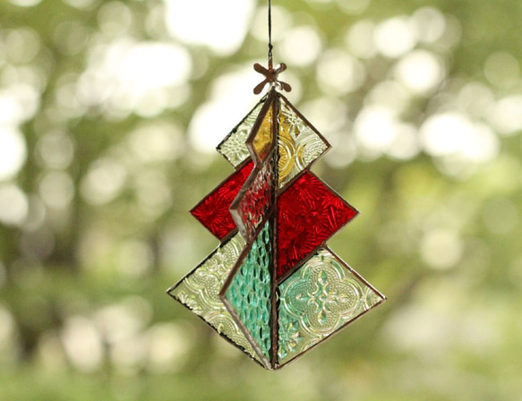 ⭐Creema限定⭐クリスマスツリーのサンキャッチャー（ステンドグラス