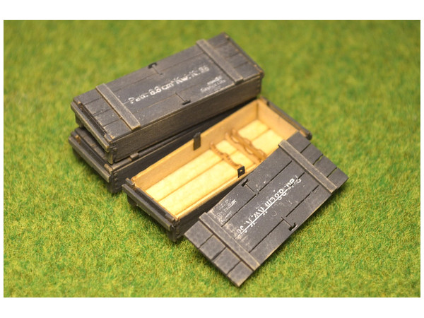 1/35 タイガーI用 56口径 8.8cm kwk36 戦車砲弾用弾薬木箱 2箱入り