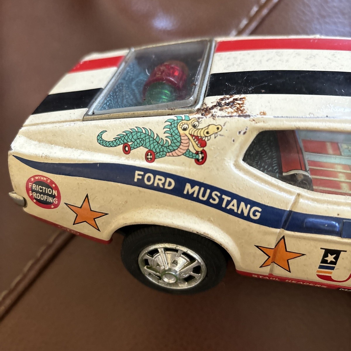 Vintage Rare Taiyo Japan Bruce Larson USA Mach 1 Mustang Battery