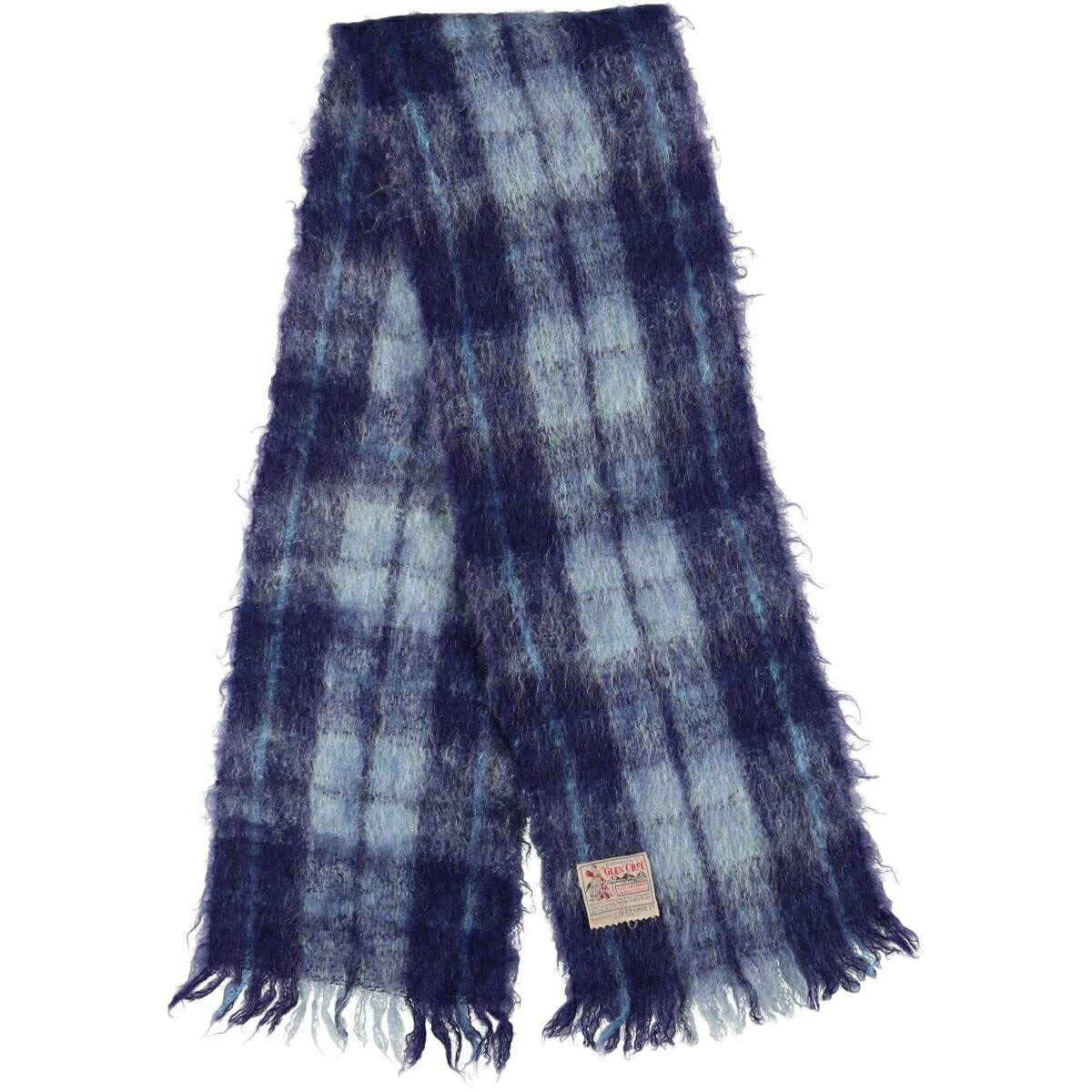 古着 60～70年代 GLEN CREE チェック柄 モヘアマフラー スコットランド