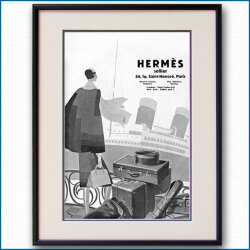 1927年 レオン・ベニーニ 客船フランス・エルメス雑誌広告 アート