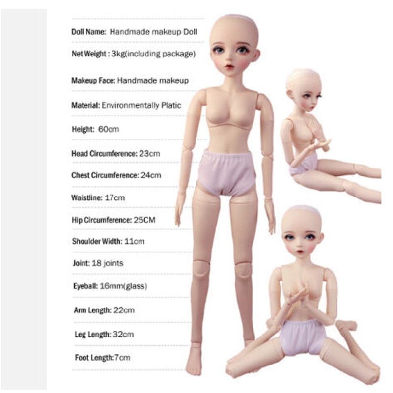 ロリータプリンセス】 BJD 1/3 球体関節人形 フルセット 60cm 本体＋