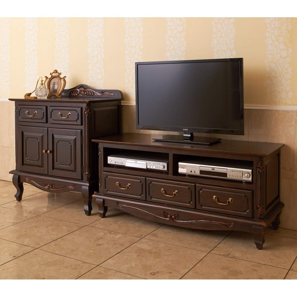 テレビ台 幅113高さ51cm 【アンティーク調クラシックシリーズ】 通販