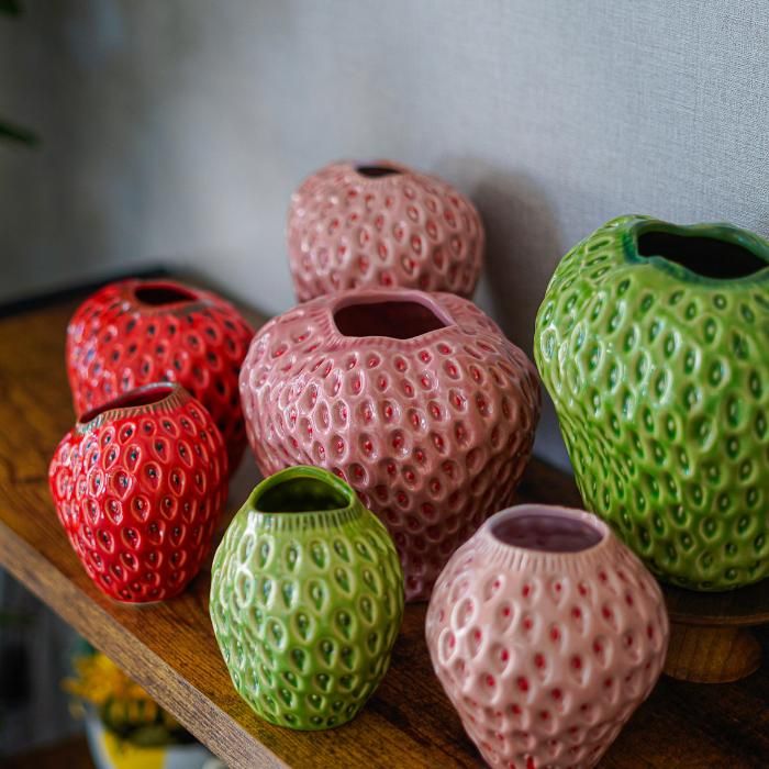 DES POTS ストロベリーフラワーベース | レッド - アーティフィシャル