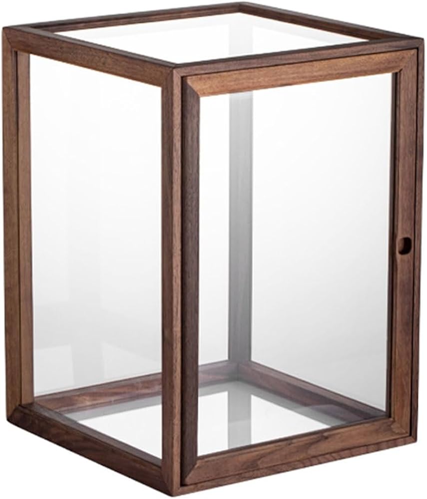 Amazon｜クリアブラックウォールナット木製ディスプレイケース