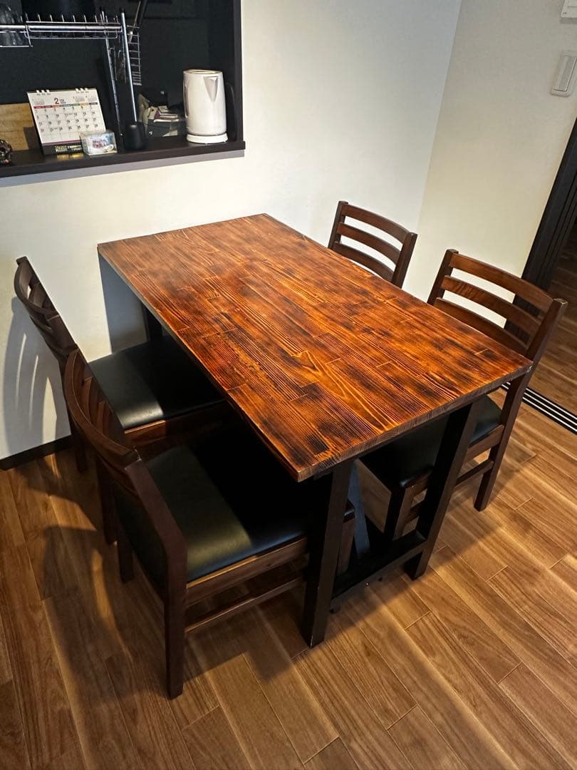 木製ダイニングテーブル 椅子4脚セット 4人掛け カフェ風 ヴィンテージ調 楽天市場】4人用 ダイニングテーブルセット ヴィンテージ風 カフェ風