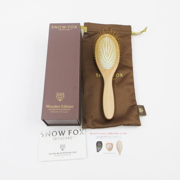 スノーフォックススキンケア　プレミアム FOXカッサ ウッド ヘアブラシ Amazon | 【SNOW FOX SKINCARE】プレミアム FOX カッサ ウッド