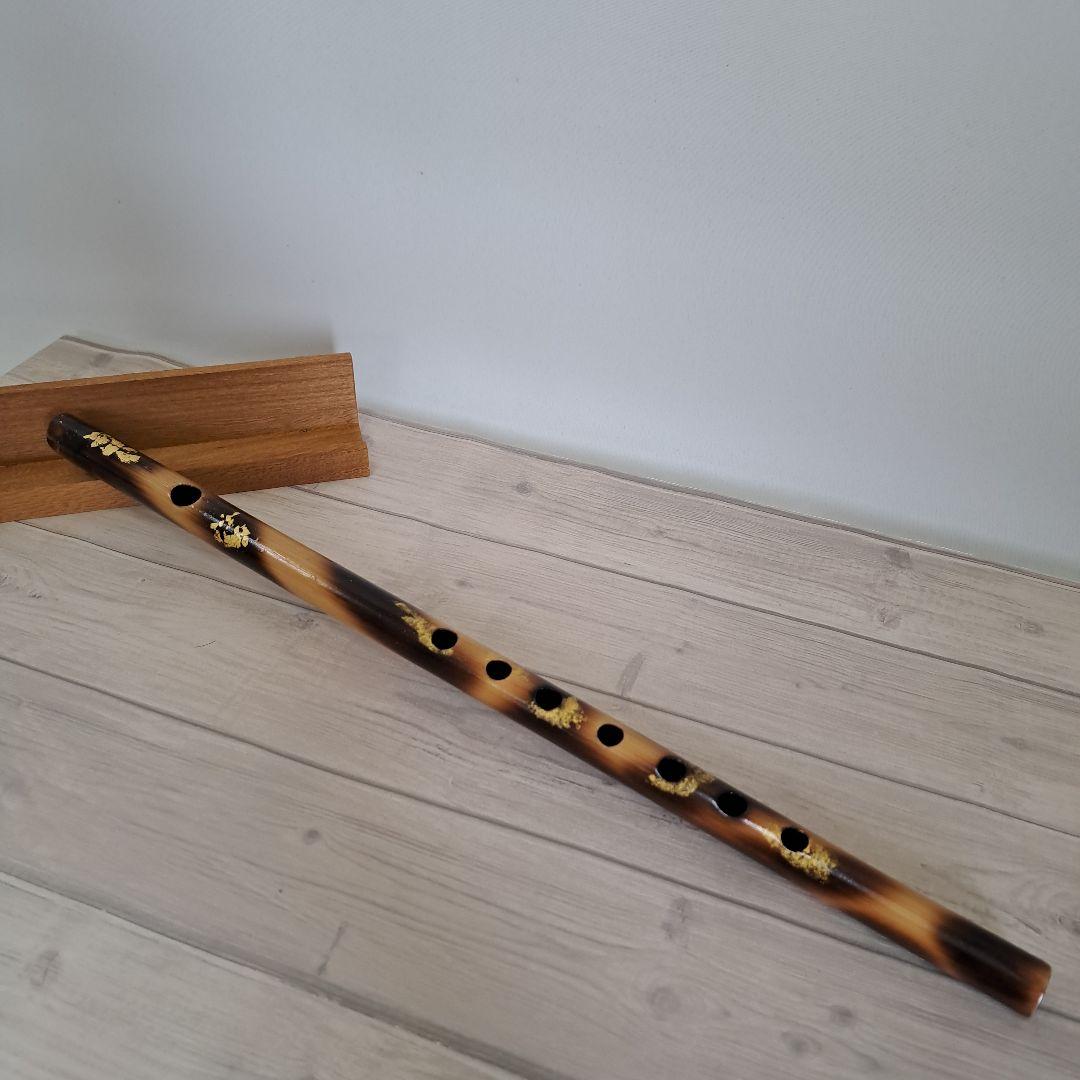 篠笛 古典調 六本調子(七穴)　 金箔装飾付き 竹製 篠笛 七本調子7穴 獅子田 竹渓 藤両巻 古典調 | 中島屋太鼓店