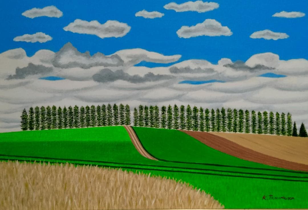 ★美瑛マイルドセブンの丘・肉筆油彩画・F6キャンバス ☆夏の美瑛マイルドセブンの丘・肉筆油彩画・F6キャンバス ☆夏の美瑛