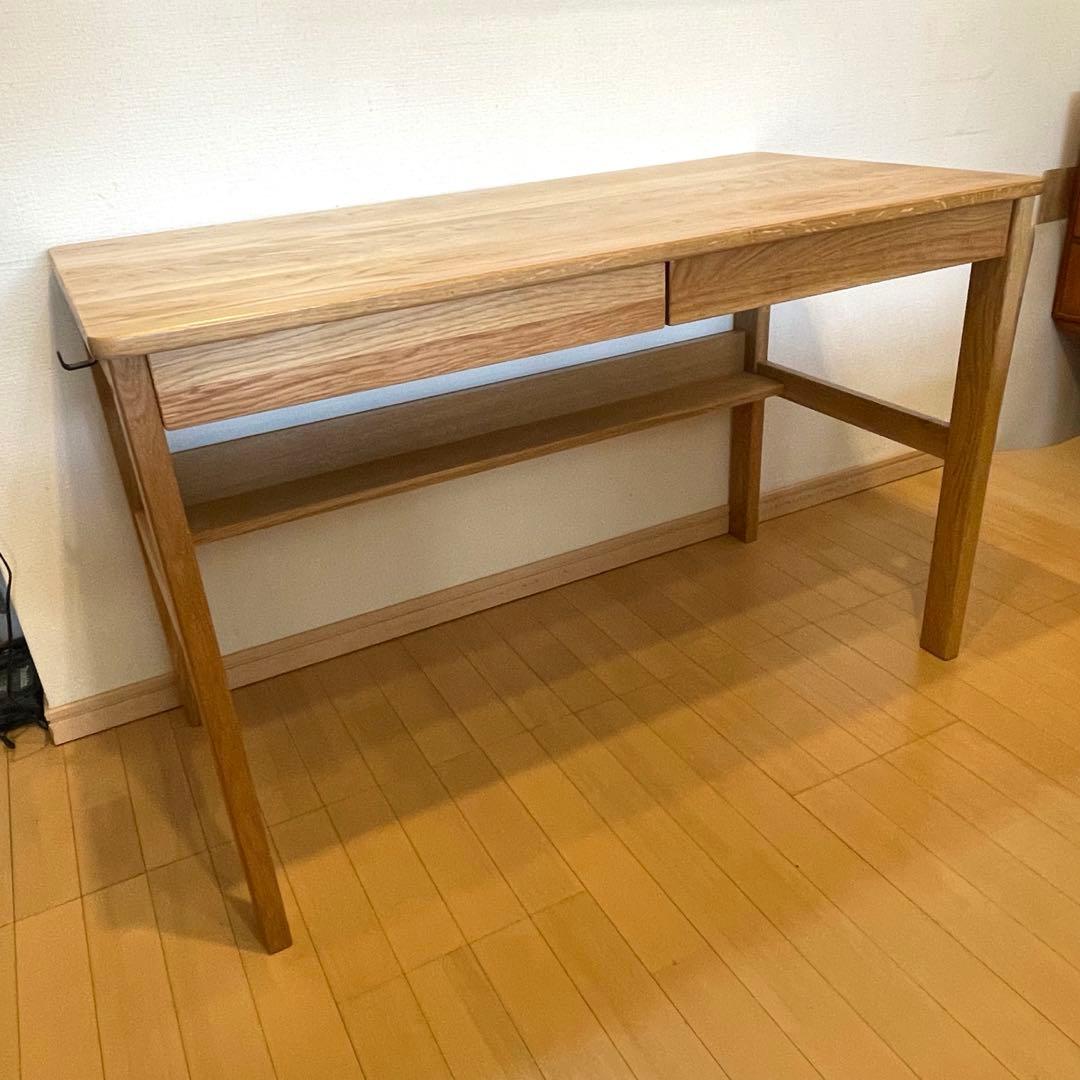 無印良品　オーク　無垢材　デスク 無垢材デスク（引出付）・オーク材 | 無印良品