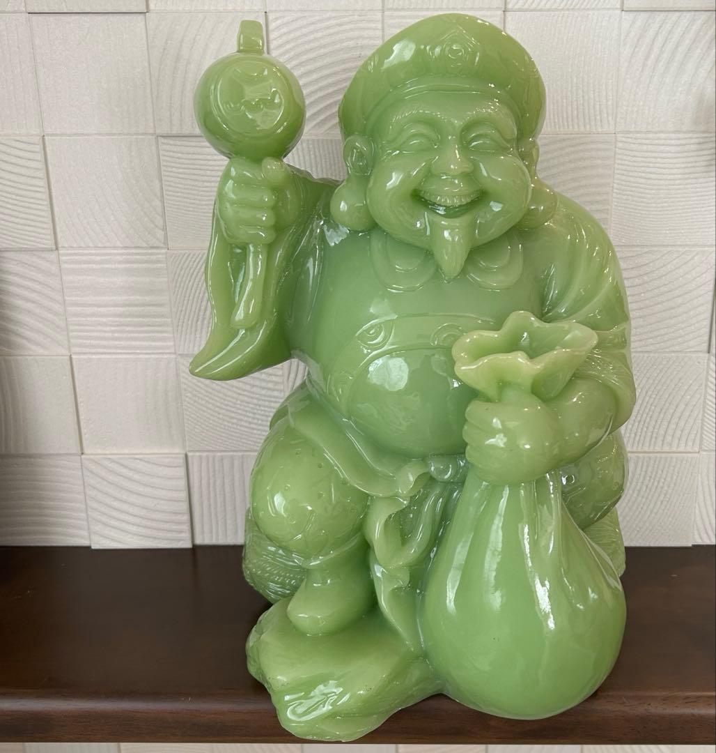 七福神 置物 大黒天　縁起物 置物 インテリア 翡翠色 商売繁盛 金運アップ Amazon.co.jp: [Queen-b] 大黒天 置物 七福神 大黒様 大黒さま 開運