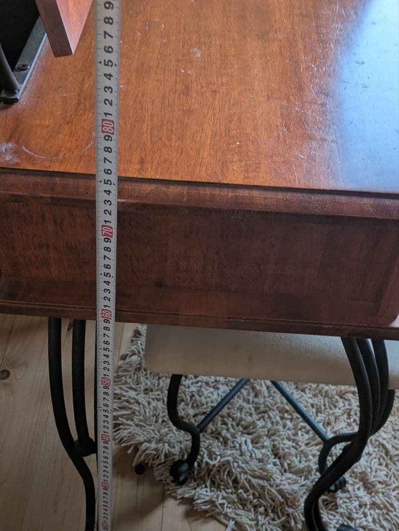引取り限定】木製アイアン脚ドレッサー・鏡台と椅子 - メルカリ