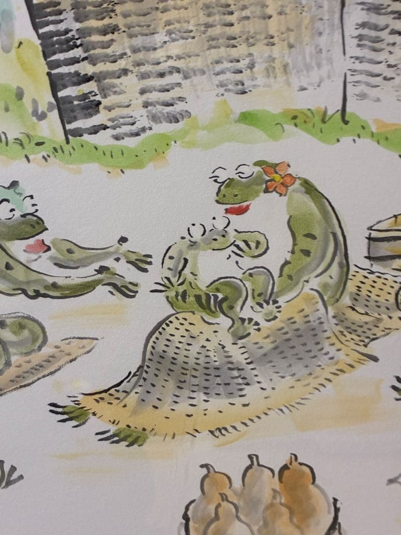 カエルの家族 日本画　ご誕生　開運画 河鍋暁斎がカエル好きだったという話｜太田記念美術館
