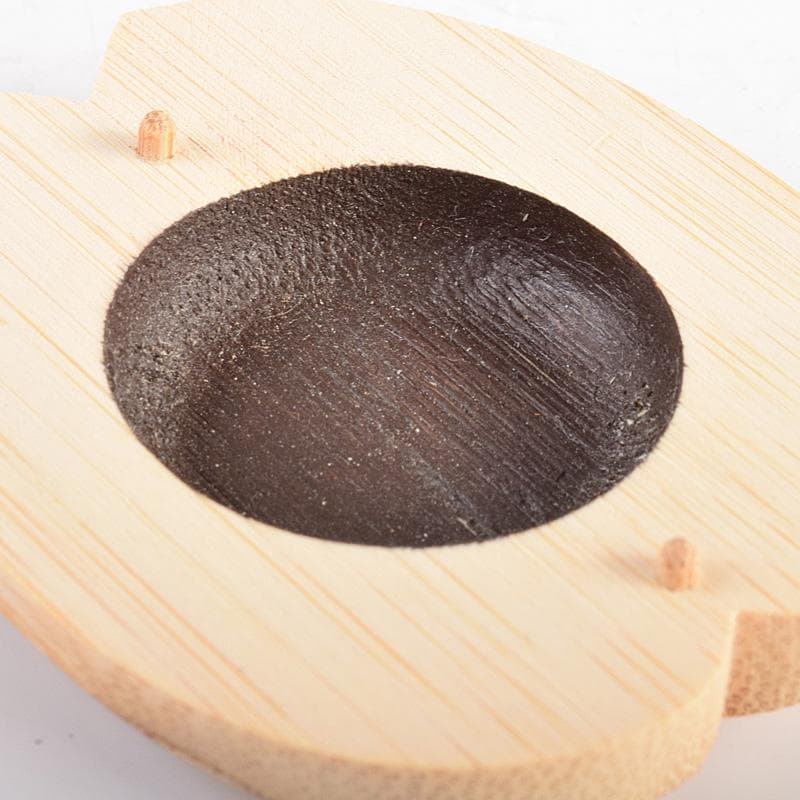 茶道具 竹細工師 山田竹遊造 蓮に蛙 竹香合 共箱 C R4927