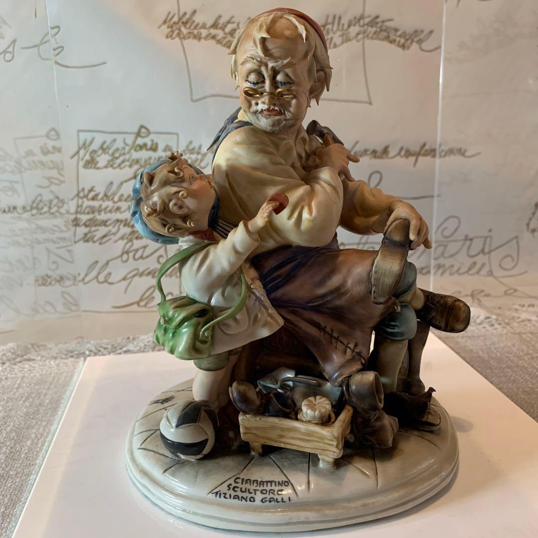 イタリア製　カポテモンテ　靴屋の叔父さんと少年の陶器人形！まつ毛まで陶器です！ 2026年最新】カポディモンテ 人形の人気アイテム - メルカリ