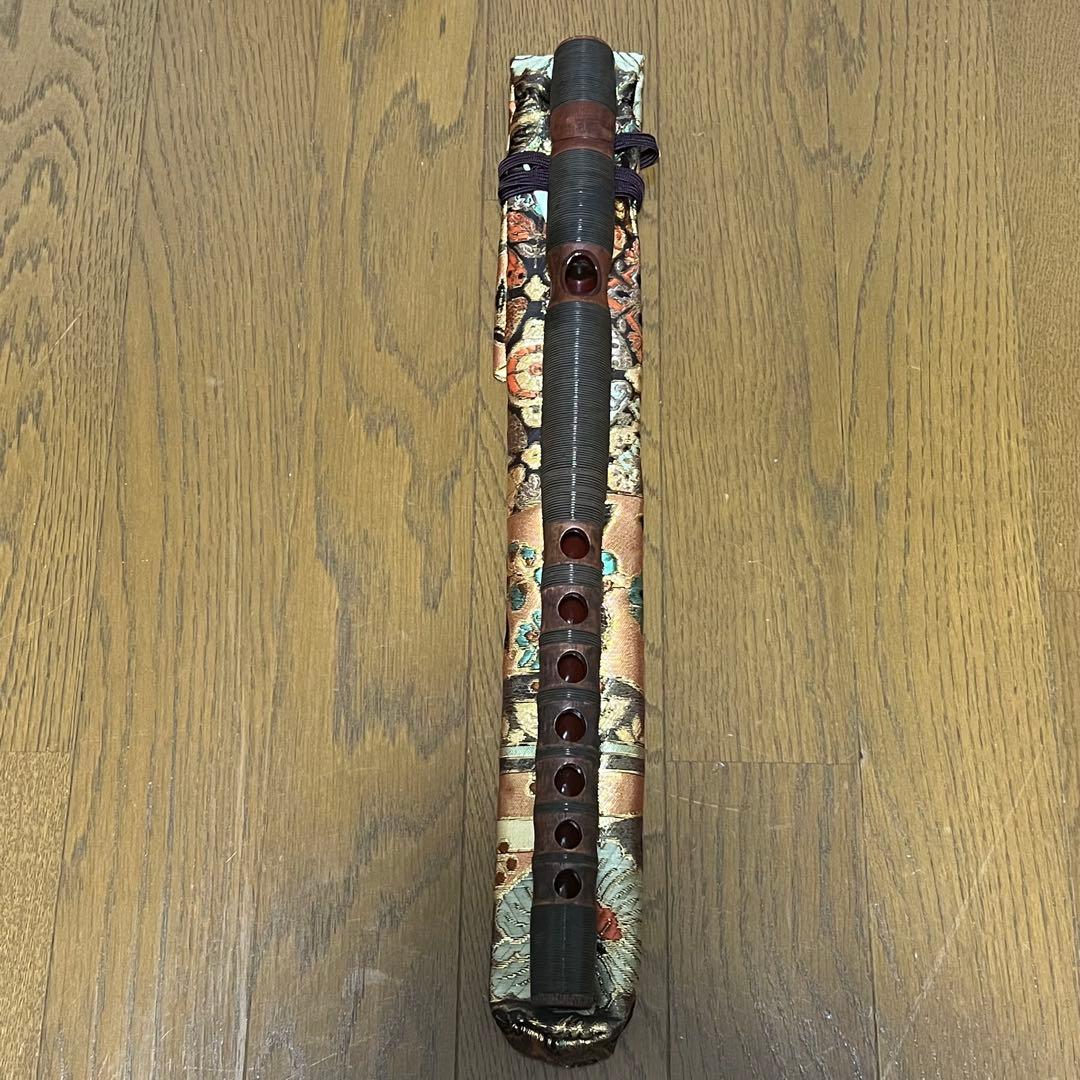 龍笛 本管 籐巻 煤竹 ※専用笛袋付 吹物 龍笛 合竹製・花梨製 龍笛 煤竹調合竹・紐巻 | 武蔵野楽器