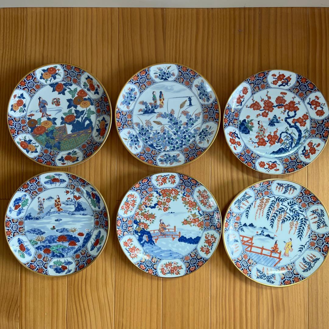 フランクリン・ポーセリン　限定版絵皿　花の宴の内6枚セット Yahoo!オークション -「花鳥十二ヶ月」(工芸品) の落札相場・落札価格