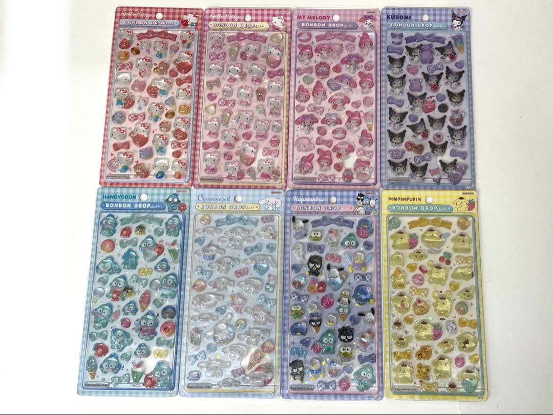 【正規品】サンリオ　ボンボンドロップシール　8種コンプリート サンスター文具 新品 サンリオキャラクターズ グッズ ボンボンドロップ