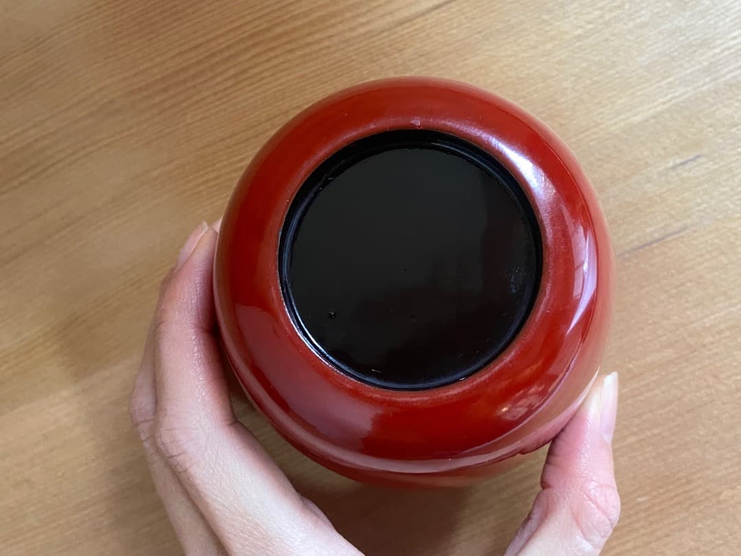 能登蔵出し 輪島塗 朱漆 金縁 蕎麦猪口 2客 / 時代 朱塗 漆器 向付