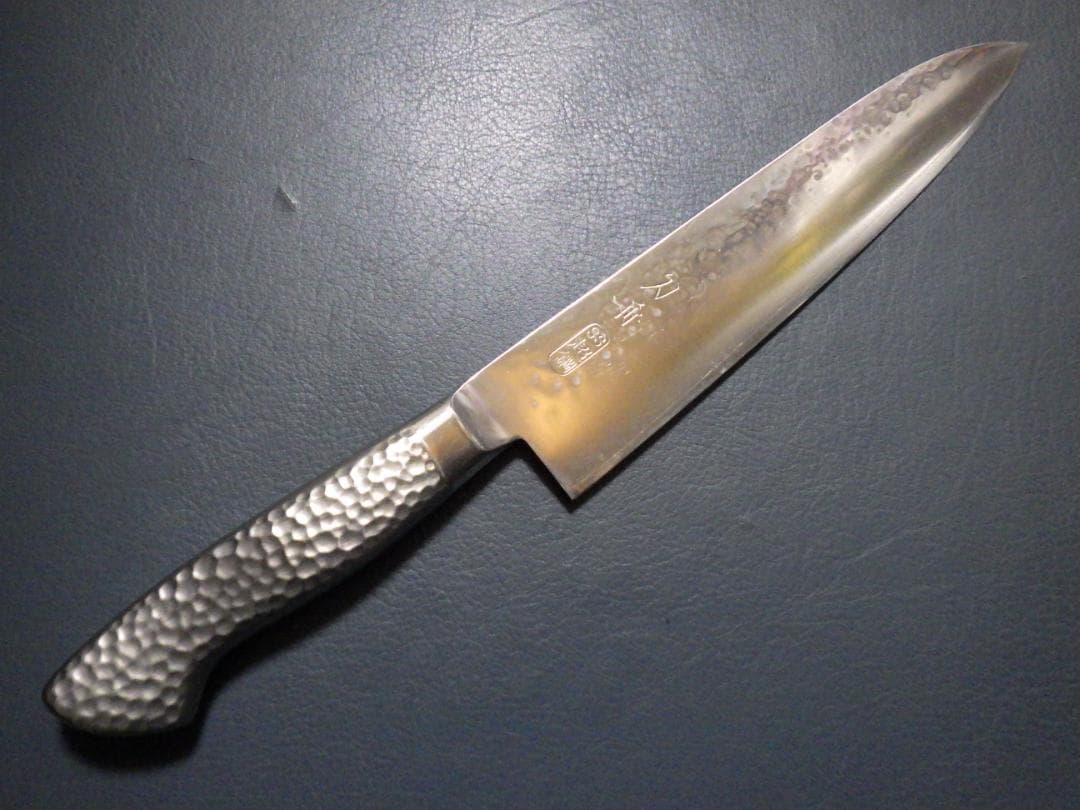 k*n様 刀舟作/槌目鍛造★SS超鋼・牛刀ナイフ包丁★両刃刃付け済み★ Yahoo!オークション -「刀舟 ss超鋼」(刃物) (調理器具)の落札相場