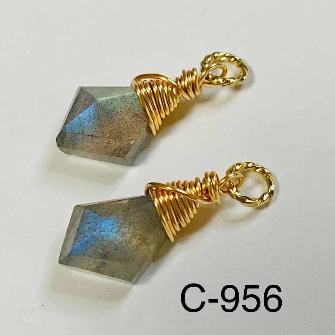 ラブラドライトのチャーム♡ C-956 Tiny Charm】K10ラブラドライトチャーム｜ネックレスチャーム