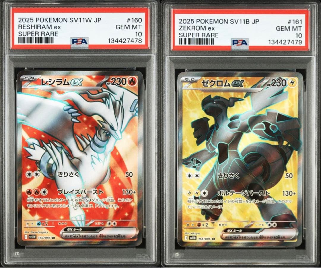 レシラムex ゼクロムex SR PSA10 PSA10】2連番 レシラムex ゼクロムex SR ポケモンカード｜Yahoo!フリマ